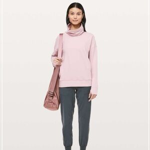 Lululemon go forward pink pullover cowl mock neck sweater size 6